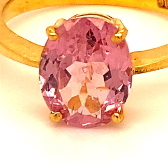 Tajik Pink Spinel 3.20ct Solid 22K Gold Ring - Picture 6 of 6